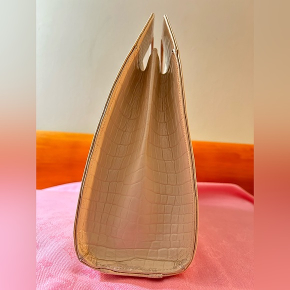 Vintage YSL Croc Cutout Handle Bag - Picture 3 of 16